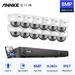 ANNKE 4K Ultra HD PoE Network Video Security System 16CH 4K H.265 Surveillance NVR 12pcs 4K HD IP67 POE CCTV Dome Cameras with 4T HDD