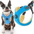 Gooby Escape Free Memory Foam Harness - Blue Medium - Escape Free Step-In Harness with Memory Foam for Small Dogs and Medium Dogs Indoor and Outdoor use