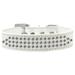 Mirage 618-1 18-WT Three Row Clear Crystal Dog Collar White Size 18