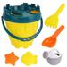 Silicone Beach Toys - Beach Accessories for Kids - Travel Beach Bag Sand Toy Molds Shovel and Bucket Set - Baby Bath Water Play Toys Toddler Outdoor Pool Summer Playset - 5pc