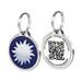 Pet Dwelling Symbol QR Code Pet ID Tag - Dog Tags - Cat Tags - Online Pet Profile - Instant Email Alert - Scanned Tag Location(Nature-Sun)