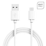 LG G PAD II 8.3 LTE Premium High Quality 6 Feet White Micro USB Data Sync Cable + Charging Cable