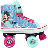 Lenexa Roller Skates for Girls - Pixie Mermaid Kids Quad Roller Skate - Indoor Outdoor Children s Skate - Rollerskates Made for Kids - High Top Sneaker Style - for Beginners (Size Junior 13)