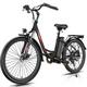 Elifine 26 Electric Bike 500W Adult Electric City Bike with 48V 7.8Ah 374.4Wh Lithium Battery Low-Step Thru Hybrid Cruiser Electric Bicycle Shimano 7 Speed Commuter Ebike for Adults Women 5 Modes