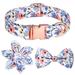 Dog Collar with Bow and Flower Puppy Dog Collar Cute Dog Collars with Safety Metal Buckle Adjustable Floral Pattern Dog Collar for Puppy Small Medium Large Dogs