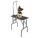 Pefilos 32 Foldable Pet Grooming Table for Small Dogs Cats with Adjustable Arm Noose Pet Grooming Table for Home Black