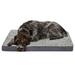 FurHaven Pet Products Two-Tone Fur & Suede Deluxe Full Support Pet Bed for Dogs & Cats - Stone Gray Large