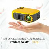 Motor Genic A2000 Mini Miniature Children Movie Projector 1080P Home Theater Yel US Plug