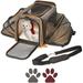 XKiss Cat Dog Carrier - Airline Approved Two Side Expansion Soft-Sided Pet Carrier with Removable Fleece Pad and Pockets for Cats/Puppy and Small Animals