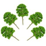 5pcs 1:50-75 Plastic Green Model Trees for Railway Train Park Landscape 14.5cm