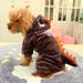 Lovely Pet Winter Warmer Costume Dinosaur Thicken Jumpsuits Fleece Dog Coat Jacket Hoodie for Pet Dogs Outfit-for Small Medium Pet Dogs