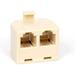 THE CIMPLE CO - Duplex Modular Phone Wall Jack Adapter (IVORY) RJ11 - Splitter - Two Pack