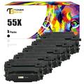 Toner Bank Compatible Toner Cartridge Replacement for HP CE255X 55X LaserJet Pro 500 MFP M521dn LaserJet Enterprise P3015D High Yield Printer Ink (Black 5-Pack)