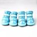 Dog Sneakers Pet Warm Plush Lining Snow Boots Brightly Color Waterproof Slip-resistant Shoes 4 Pcs/Sets