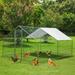 TOETOL Extra Large Metal Chicken Coop Walkin Poultry Cage Hen Run House Rabbits Habitat Cage Spire Shaped Coops