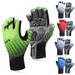 Grofry Men Gloves Thick Anti-slip Half Finger Shock-absorbing Gloves Mittens for Gym Grey XL