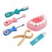 EIMELI 6Pcs/set Kids Pretend Play Toy Dentist Check Teeth Model For Doctors Role Play Dental Set