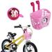 Mini-Factory Kid s Bike Basket Bell 2pcs Play Set for Kid Girls Cute 3D Unicorn Pattern Bicycle Handlebar Basket Plus Safe Cycling Ring Horn