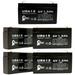 5x Pack - Compatible SONNENSCHEIN A506/1.2S Battery - Replacement UB613 Universal Sealed Lead Acid Battery (6V 1.3Ah 1300mAh F1 Terminal AGM SLA) - Includes 10 F1 to F2 Terminal Adapters