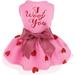 Fitwarm I Woof You Dog Tulle Dress for Small Dogs Girl Pink Small