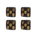 BadyminCSL 4pcs Black Smileys Face Skull Dice Set 3D Skull Dice Horror Novel Board Game Suitable for Club Bar Parties