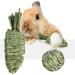Visland 2Pcs Bunny Chew Toys No Hot Glu Grass Carrots Good for Bunny Guinea Pig Hamsters Dental Health