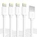 Overtime MFI Certified Lightning To USB Cable 1Ft Phone Charger and Sync Cable - White (4 Pack)