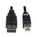 Universal Reversible USB 2.0 Cable Reversible A to B M/M 6 ft. Black