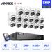 ANNKE H.265+ 5MP Ultra HD 16CH DVR CCTV Security System 16PCS Outdoor 5MP EXIR Night Vision Dome Camera Video Surveillance Kit with 2T Hard Drive Disk