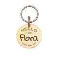 Anavia Stainless Steel Double Sided Round Name - Phone & Hello I Am Engraved Dog & Cat ID Tag Gold S