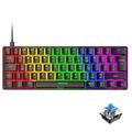 LIWEN T60 Keyboard Plug and Play High Response Ergonomic Gaming 62 Keys Wired Keyboard for Office