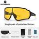 RockBros Polarized Full Frame Sunglasses Outdoor Sports 100%UV400 Cycling Goggle Black Yellow