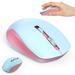 2.4G Wireless Computer Mouse with Nano Receiver 3 Adjustable DPI Levels Ergonomic Design for Laptop PC Chromebook Computer Notebook Pink & Blue