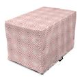 Geometric Dog Crate Cover Diamond Shaped Enlarging Forms Rhombus with Simple Striped Lines Image Easy to Use Pet Kennel Cover for Medium Large Dogs 35 x 23 x 27 Pale Pink by Ambesonne
