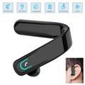 Bluetooth Earpiece V5.0 Wireless Single Headset Ultralight Business Earphone Adjustable Ear Hook Headphone (Black)