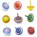 10PCS Multicolor Wooden Spinning Top Toy Handmade Painted Wooden Spinning Top Toy for Children
