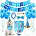 Dog Birthday Party Set Dog Birthday Bandana Triangle Scarf with Cute Dog Birthday Number Hat Dog Birthday Banner for Dog Birthday Party Supplies