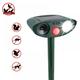 Solar Animal Repeller Cat Repellent Outdoor - Squirrel Repellent Cat Repellent Dog Repellent Bird Repellent Skunk Repellent Raccoon Repellent with Powerful Flashing Light