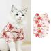 New Pet Outdoor Vest Clothes Pet Summer T Shirts Hawaii Style Floral Cat Shirt Hawaiian Printed Pet T Shirts Breathable Cool Clothes Beach Seaside Puppy Shirt Sweatshirt For Small Cat