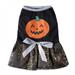 Sonbest Halloween Dog Clothes Pumpkin Ghost Printed Dress For Small Dogs Pet Tutu Dress With Bowtie Cat Dress Holiday Party Costumes Black XL
