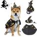 Travelwant Halloween Pet Costume Cat Wizard Costume Funny Wizard Cat Clothes Cloak and Wizard Hat for Small Dogs Cats Outfits