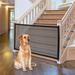Pet Gate Indoor Outdoor Retractable Dog Gate with Portable Folding Mesh Safety Guard Gate for The House Providing a Safe Enclosure to Play and Rest