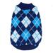 Clearance! Small Dog and Cat Clothes Classic Plaid Sweater Cute Warm Dog Knitwear Pet Autumn And Winter Chihuahua Yorkies Knitted Sweater Black and Blue XXL