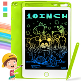 Adofi LCD Writing Tablet | 10-inch Colorful Doodle Board | Kids Electronics Tablet | Drawing Board | Child Graphic Tablet for Kids | Writing and Drawing at Home School | 1 2 3 4 Year Old Girlï¼ˆGreenï¼‰