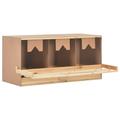 Eccomum Chicken Laying Nest 3 Compartments 37.8 x15.7 x17.7 Solid Pine Wood