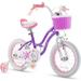 Royalbaby Girl s Kid s Bike Stargirl 16 In. Child Bicycle with Basket Training Wheels and Kickstand Purple