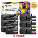Toner Bank 6-Pack Compatible Toner Cartridge Replacement for Xerox 106R02759 Phaser 6020 6022 WorkCentre 6025 6027 Printer Ink 3x Black Cyan Magenta Yellow
