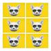 MKHERT Funny Chihuahua Puppy Dog with Sunglasses and Collar Placemats Table Mats for Dining Room Kitchen Table Decoration 12x18 inch Set of 6