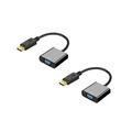 2 Pack Display Port to VGA Adapter 1080P Converter DisplayPort DP to VGA Adapter Male to Female Adapter up to 1080p @ 60Hz and PC graphics resolutions up to 2048 x 1152 @ 60Hz