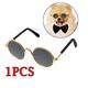 1 Pcs Pet Sunglasses Retro Dog Sunglasses Round Metal Puppy Sunglasses Cosplay Eyewear Photo Props for Cats and Small to Medium Dogs